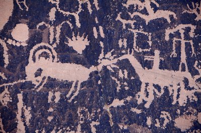 News Paper Rock. Pétroglyphes indiens d