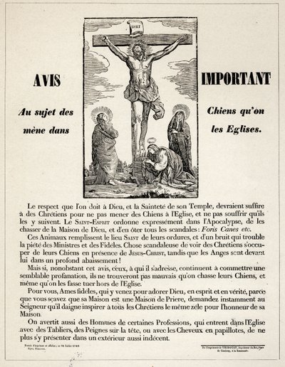 Avis sur la conduite dans les églises - Unbekannter Künstler