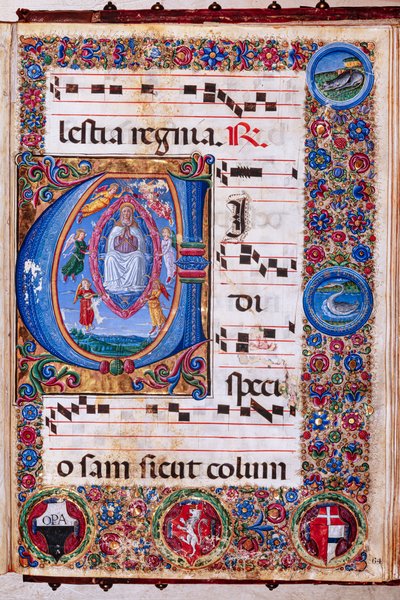 Bibliothèque Piccolomini : livre de chœur, cod. 15.Q., ff. 64r avec « Assomption de la Vierge » - Unbekannter Künstler