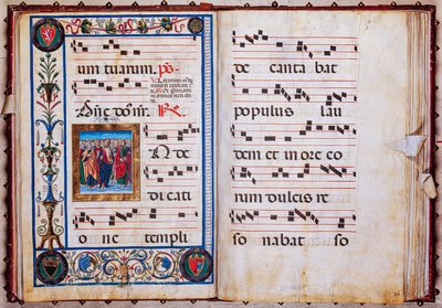 Bibliothèque Piccolomini : livre de chœur, cod. 26.R, ff. 29v-30r avec « Christ et tous les saints » - Unbekannter Künstler