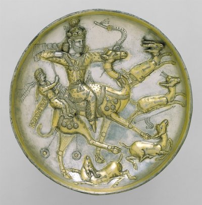 Plaque avec une scène de chasse du conte de Bahram Gur et Azadeh, c.5ème siècle - Unbekannt