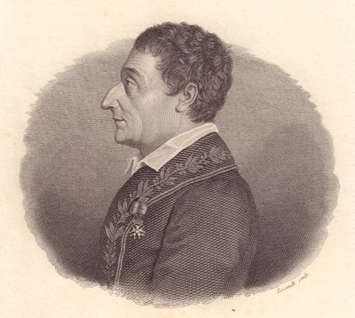 Portrait du mathématicien et astronome italien Joseph-Louis Lagrange, ou Giuseppe Lodovico Lagrangia (1736-1813), gravure sur cuivre de Locatelli d