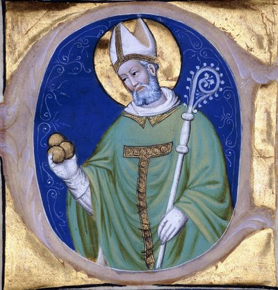 Saint Nicolas de Myre, initiale historiée "C", d
