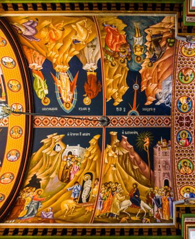 Scènes du Nouveau Testament, cathédrale byzantine de Minas avec fresques colorées, Héraklion - Unbekannter Künstler