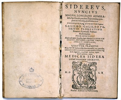 Page de titre du livre de Galilée sur la théorie astronomique - Unbekannt