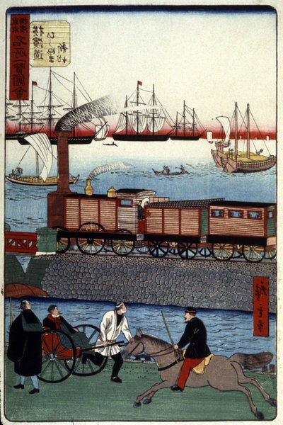 Trafic dans un port japonais - Unbekannter Künstler