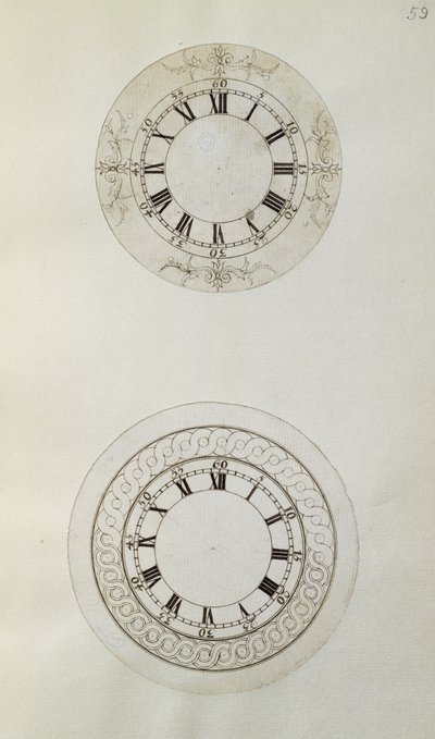 Deux conceptions pour grands cadrans de montre en émail, des notes et dessins mécaniques compilés par John Harrison (1693-1776) et son fils William (c.1726-72) - Unbekannt