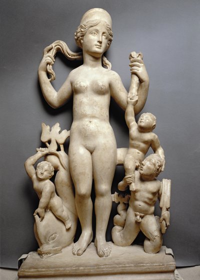Vénus avec putti, un triton et un dauphin, romain, IVe siècle apr. J.-C. - Unbekannt