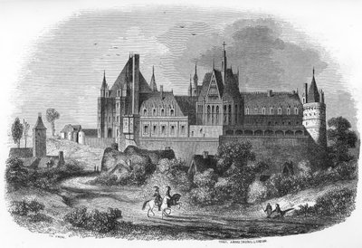 Vue du château de Gaillon, Normandie. 19ème siècle (gravure de « Mystères des vieux châteaux de France » par Le Francois). - Unbekannter Künstler