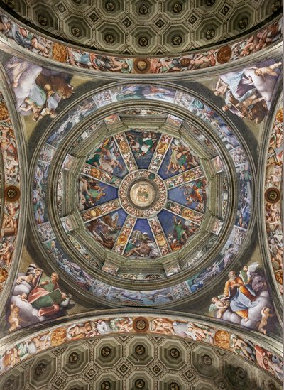 Vue du dôme du transept et des panneaux avec des fresques de Giovanni Antonio de Sacchis et Bernardino Gatti, Sanctuaire de la Madonna della Campagna, Plaisance, Émilie-Romagne, Italie - Unbekannter Künstler