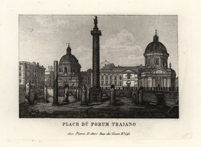 Vue de la Piazza du Forum de Trajan avec la Colonne de Trajan, Rome - Unbekannt
