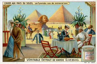 Hiver au soleil : Pyramides vues du Caire, Égypte - Unbekannter Künstler