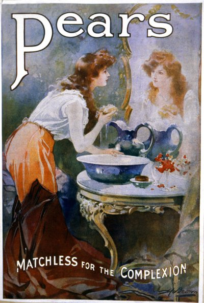 Femme se lavant avec le savon Pears - Unbekannter Künstler