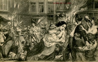 Première Guerre mondiale : Destruction de Louvain par les Allemands - Unbekannter Künstler