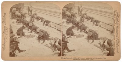 Le "Gallant 25th" se prépare à embarquer pour Cuba, 1898 (photo) - Underwood & Underwood