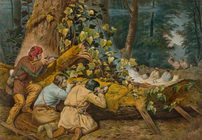 La vie à la frontière américaine. "Le stratagème du chasseur". - Unidentified