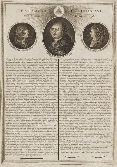 Testament de Louis XVI - Unidentified