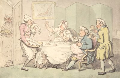 Un couple à table avec des serviteurs, 18e-19e siècle - Unknown,Unknown.