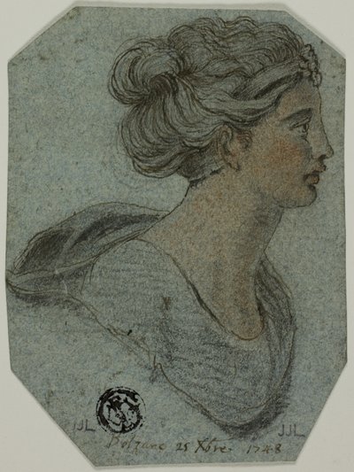 Buste de fille de profil à droite - Unknown