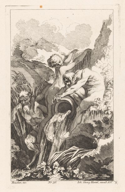 Fontaine avec homme, femme et satyre (série Diverses Fontaines) - Unknown