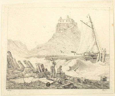 Port avec vieux château - Unknown