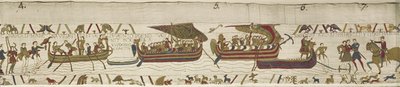 Harold traverse la Manche dans le territoire de Guy, comte de Ponthieu, où il est capturé, Tapisserie de Bayeux - Unknown