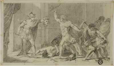 Persée confrontant Phinée et ses partisans avec la tête de Méduse - Unknown