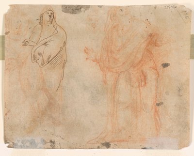 Études de figures tombantes (recto) ; Études de figures en vêtements drapés (verso) - Unknown