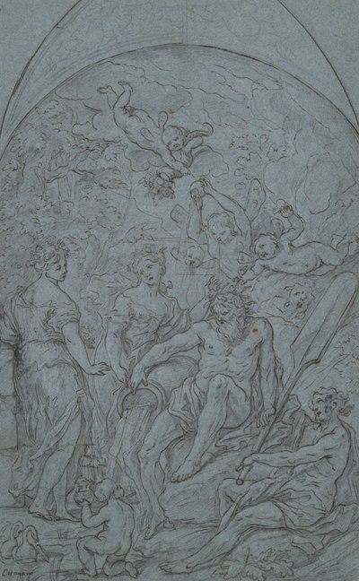 Étude pour une allégorie avec dieu de la rivière et abondance - Unknown
