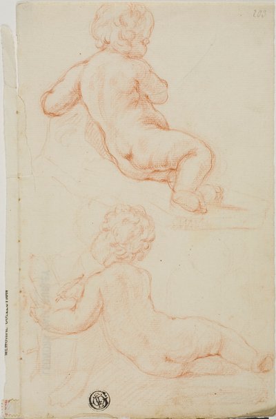 Deux putti vus de dos, l