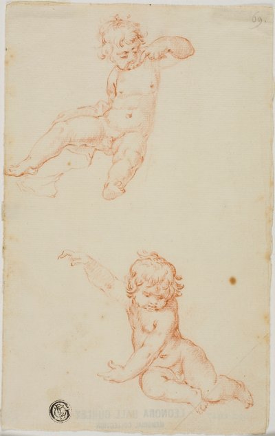 Deux putti assis - Unknown