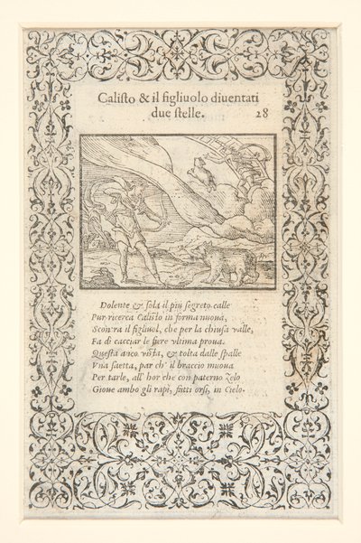 a) Calisto battue par Junon et transformée en ours; au verso: b) Calisto et son fils deviennent deux étoiles - Unknown