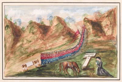 Une colonne de soldats traversant le col de Bolan - Unknown