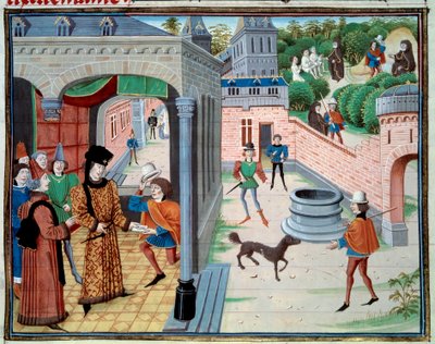 Un messager. Miniature du manuscrit Renaud de Montauban ou Les quatre fils Aymon par Loyset Liedet - Unknown artist
