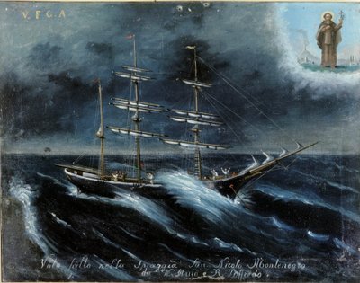 Une goélette sur le point de sombrer. - Unknown artist