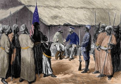 Rencontre entre David Livingstone (1813-1873), missionnaire et explorateur anglais de l