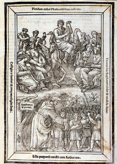Apollon et les Muses. Page de Recanetum de musica aurea - Unknown artist