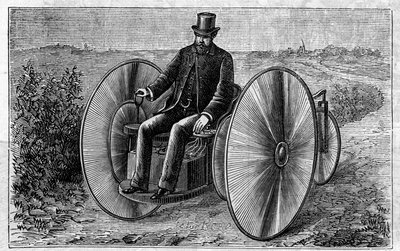 Application des batteries Faure : tricycle électrique se déplaçant grâce à l