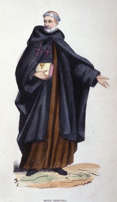 Moine arménien. Gravure d