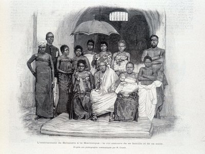Internement de Béhanzin en Martinique : le roi entouré de sa famille et de sa suite - Unknown artist