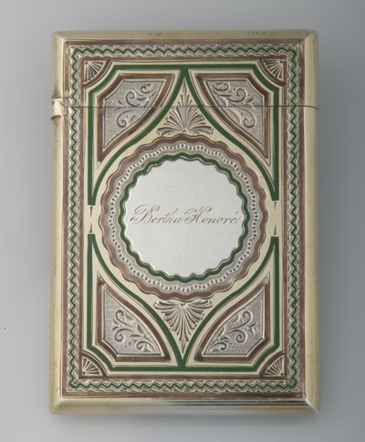 Étui à cartes de Bertha Palmer, vers 1865, argent sterling, émail, fabricant inconnu - Unknown artist