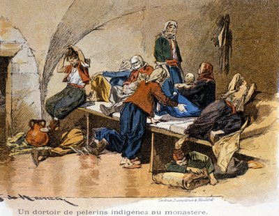Bethléem. Dortoir de pèlerins au monastère. 19ème siècle. - Unknown artist