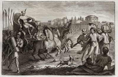 Bible de Royaumont, Ancien Testament : Élévation de Joseph. Joseph est élevé en gloire. Illustration de 1811. - Unknown artist