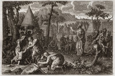 Bible de Royaumont, Ancien Testament : Les Juifs dans le désert (ou la récolte de la manne). Illustration de 1811. - Unknown artist