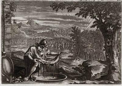 Bible de Royaumont, Ancien Testament : Miracle de la toison. Illustration de 1811. - Unknown artist