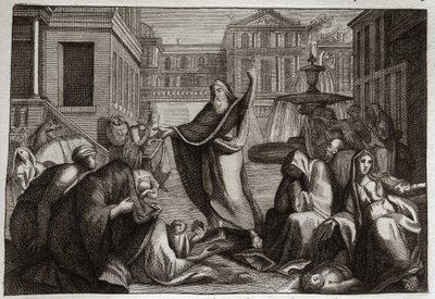 Bible de Royaumont, Ancien Testament : Pénitence des Ninivites. Les habitants de Ninive font tous pénitence à la prédication du prophète Jonas. Illustration de 1811. - Unknown artist
