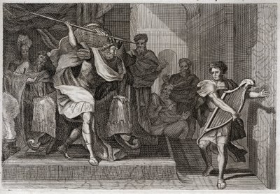 Bible de Royaumont, Ancien Testament : Saül veut tuer David. Saül, plein de colère et d