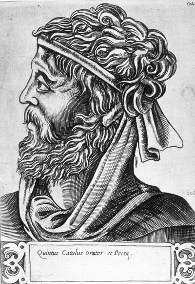 Caius Valerius Catullus dit Catulle (87 - 54 av. J.-C.) Portrait imaginaire, gravure du XVIIe siècle - Unknown artist