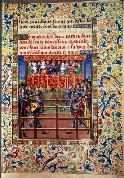 Cérémonies et ordonnances comme gage de bataille : duel en champ clos entre deux chevaliers Miniature d
