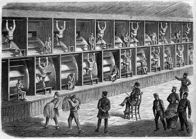 Prison de Coldbath Fields - Maison de correction à Londres - le moulin à bras - Coldbath Fields - Londres Gravure de 1868 - Unknown artist